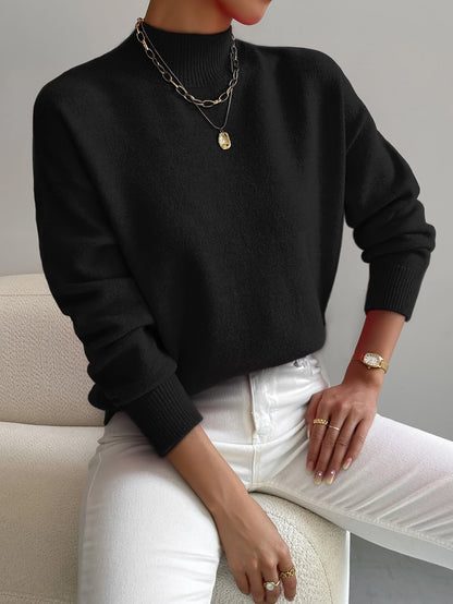 Oriel women's mock-neck relaxed-fit sweater