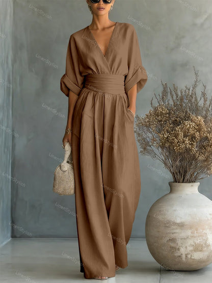 Slim fit jumpsuit, close detail