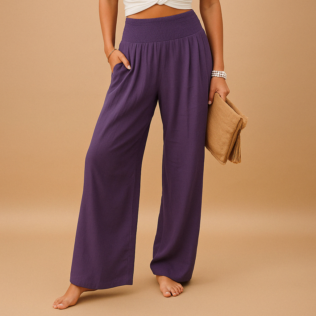 Linen trousers detail view
