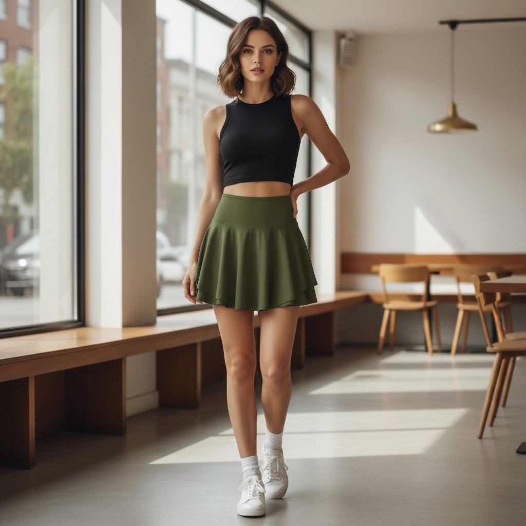 Brianna | Pleated Tennis Skirt With Shorts