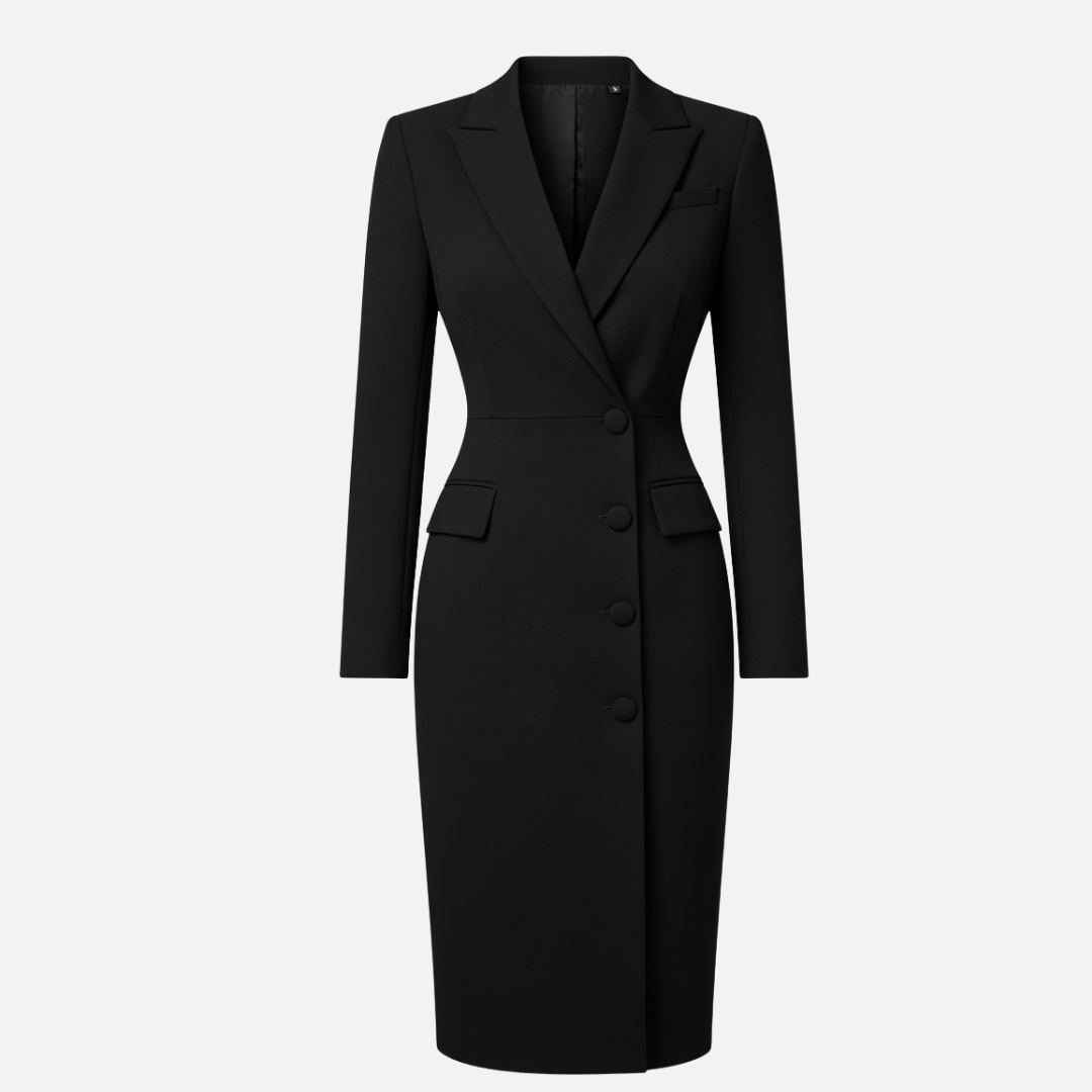 Blazer bodycon dress showing button front