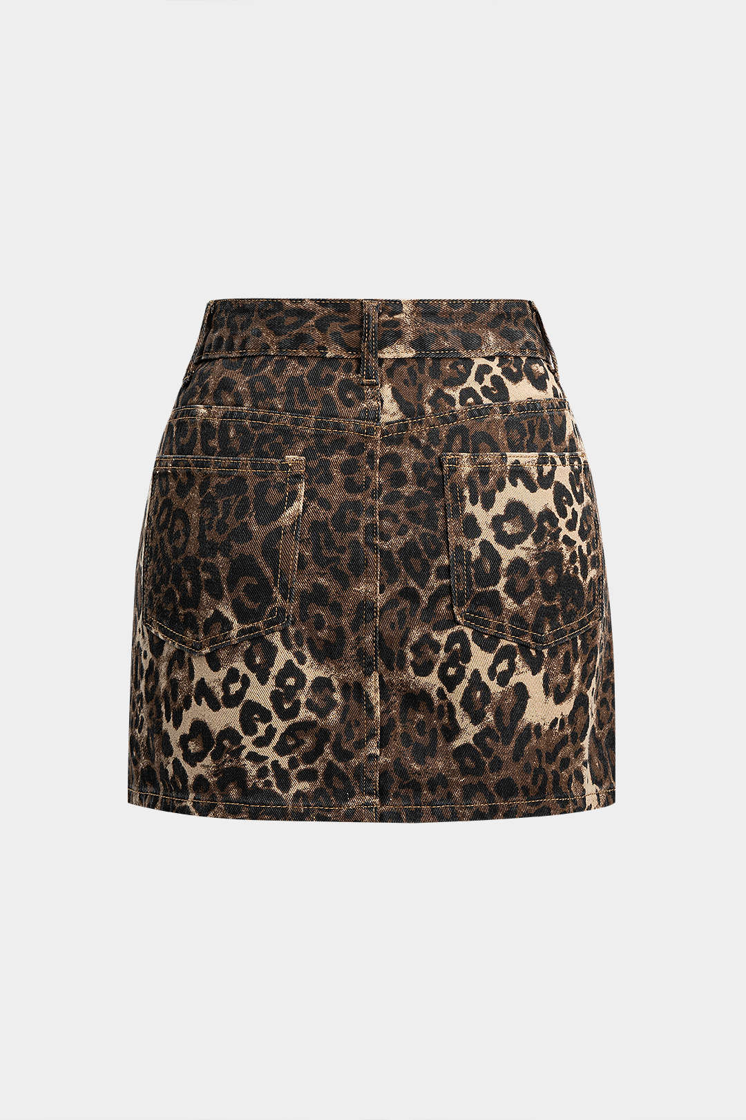Monique leopard print mini skirt side view