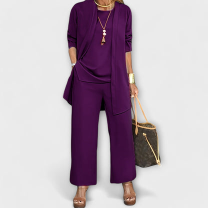 Longline cardigan set shown on model
