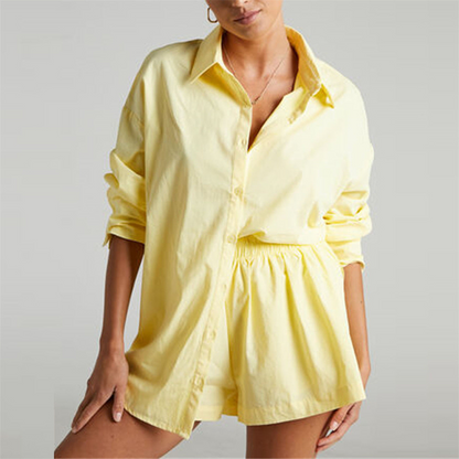 Sunny | Oversized Shirt and High-Rise Shorts Set