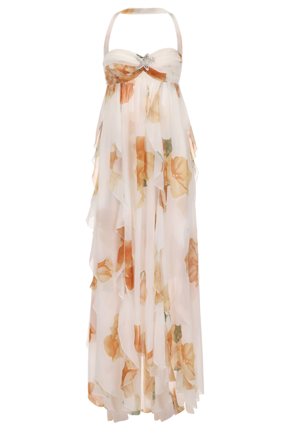 Eloria | Floral Halter Maxi Dress