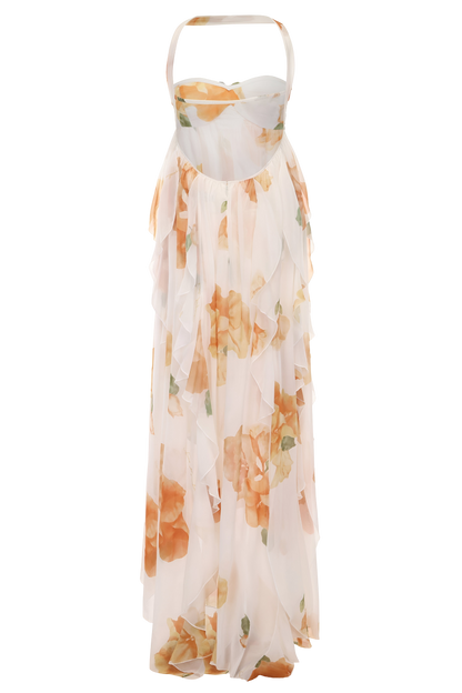 Eloria | Floral Halter Maxi Dress