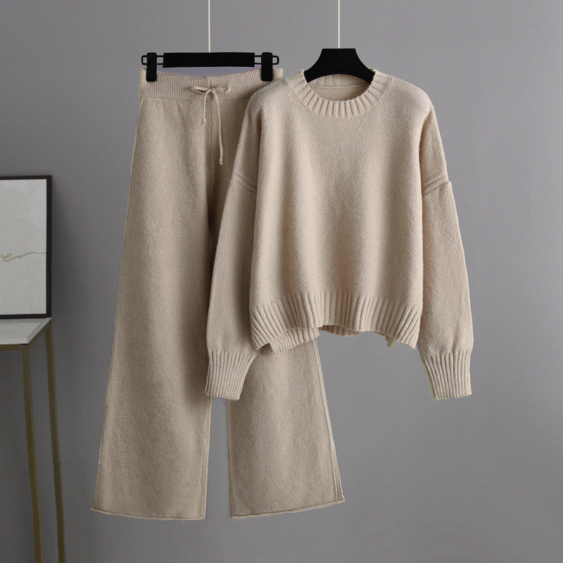 Romilde women's cropped sweater and wide-leg knit set
