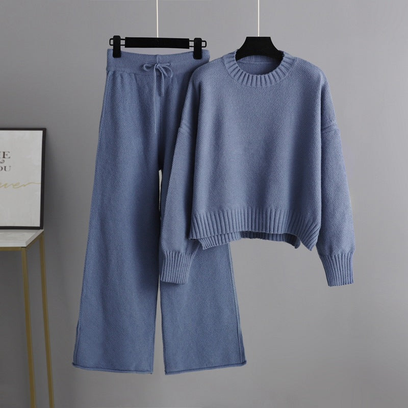 Romilde women's cropped sweater and wide-leg knit set