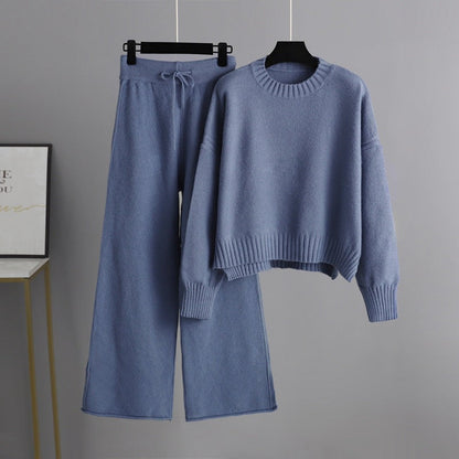 Romilde women's cropped sweater and wide-leg knit set