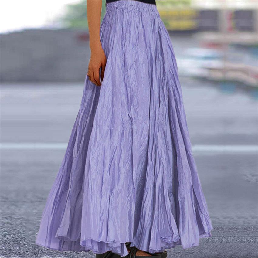 Crinkle pleated maxi skirt, colour variation