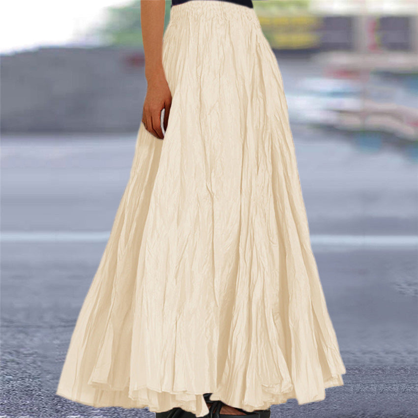 A-line crinkle pleated maxi skirt, final view