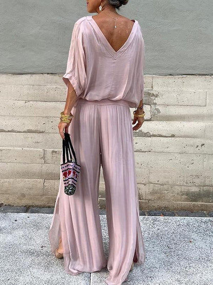 Aveline | Draped Wide-Leg Two-Piece Set