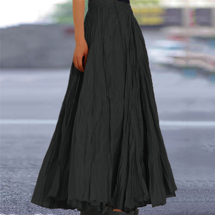 Crinkle pleated maxi skirt, colour variation
