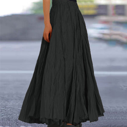 Crinkle pleated maxi skirt, colour variation