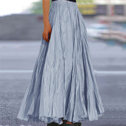 Crinkle pleated maxi skirt, full-length view
