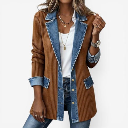 Sybilla women's layered knit-and-denim jacket