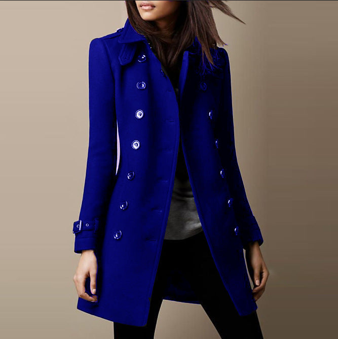 Endellion women's double-breasted mid-length trench coat