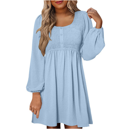Aveline | Smocked Empire Waist Long Sleeve Mini Dress