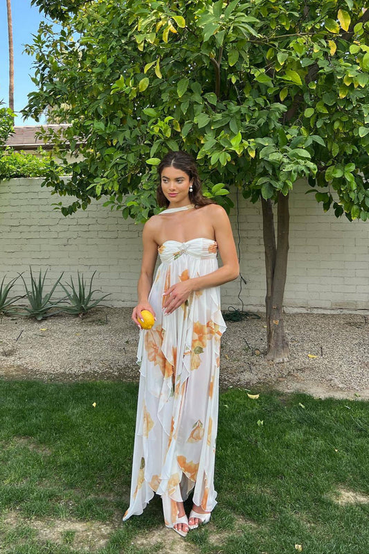 Eloria | Floral Halter Maxi Dress