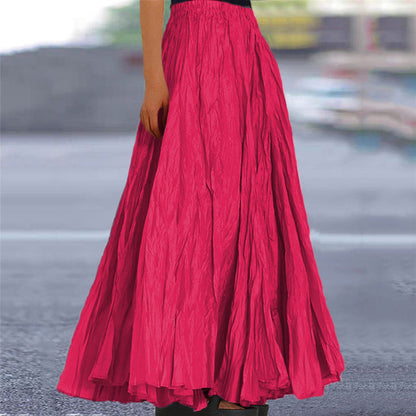 Crinkle pleated maxi skirt, colour variation