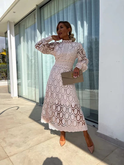 Isadora | Lace Bodycon Midi Dress