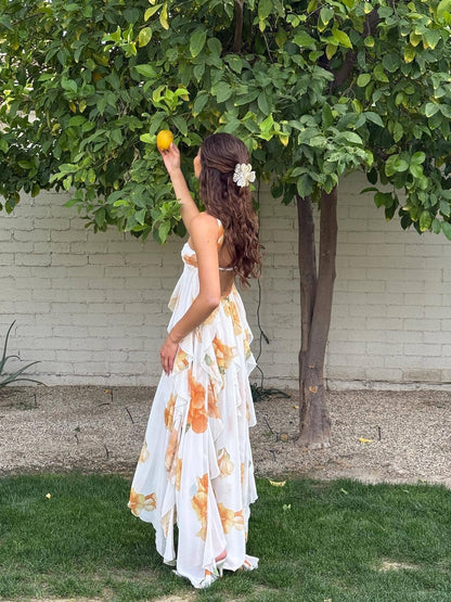 Eloria | Floral Halter Maxi Dress