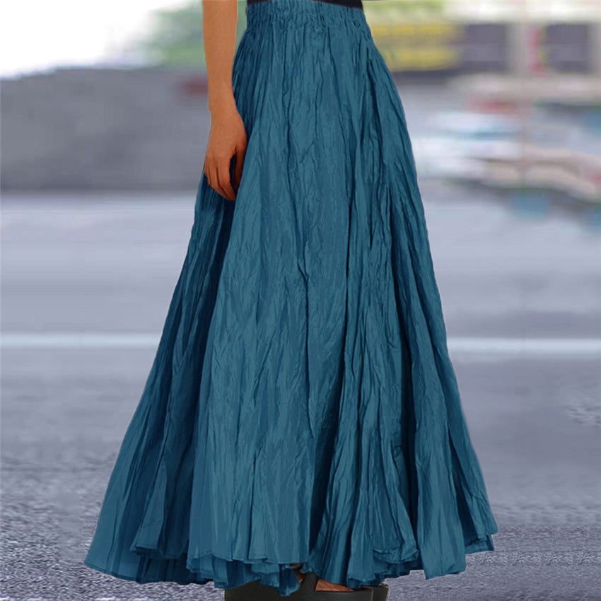 Crinkle pleated maxi skirt, colour variation