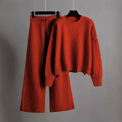 Romilde women's cropped sweater and wide-leg knit set