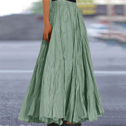 Crinkle pleated maxi skirt, colour variation