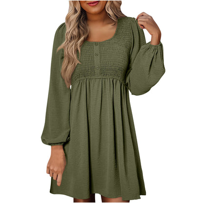 Aveline | Smocked Empire Waist Long Sleeve Mini Dress