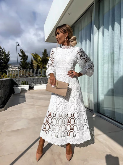 Isadora | Lace Bodycon Midi Dress
