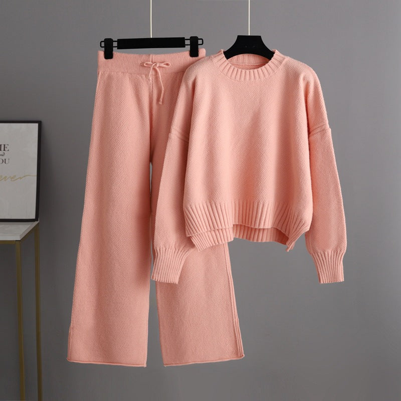 Romilde women's cropped sweater and wide-leg knit set