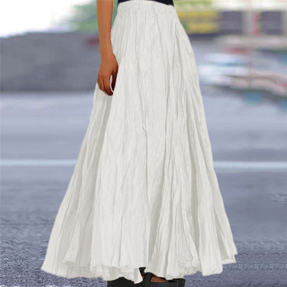 A-line maxi skirt, side view