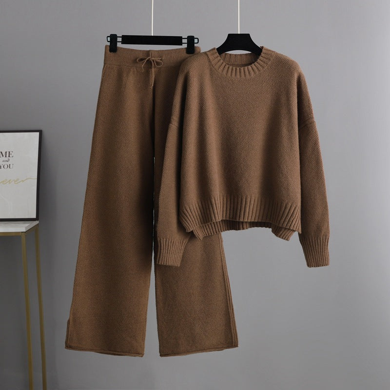 Romilde women's cropped sweater and wide-leg knit set