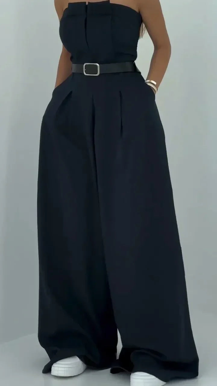 Ravella bustier jacket and wide-leg trouser set
