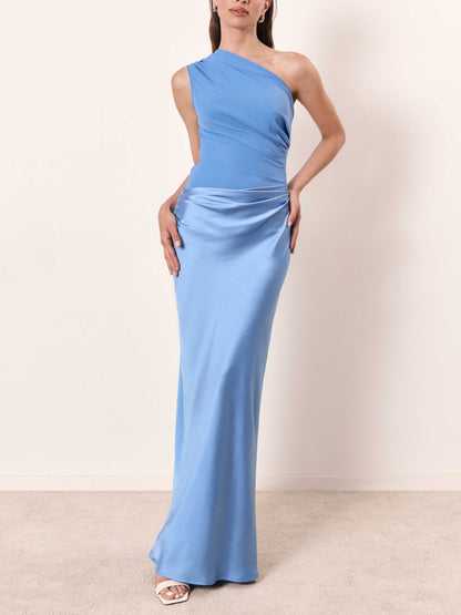 Ondine | One Shoulder Pleated Maxi Dress
