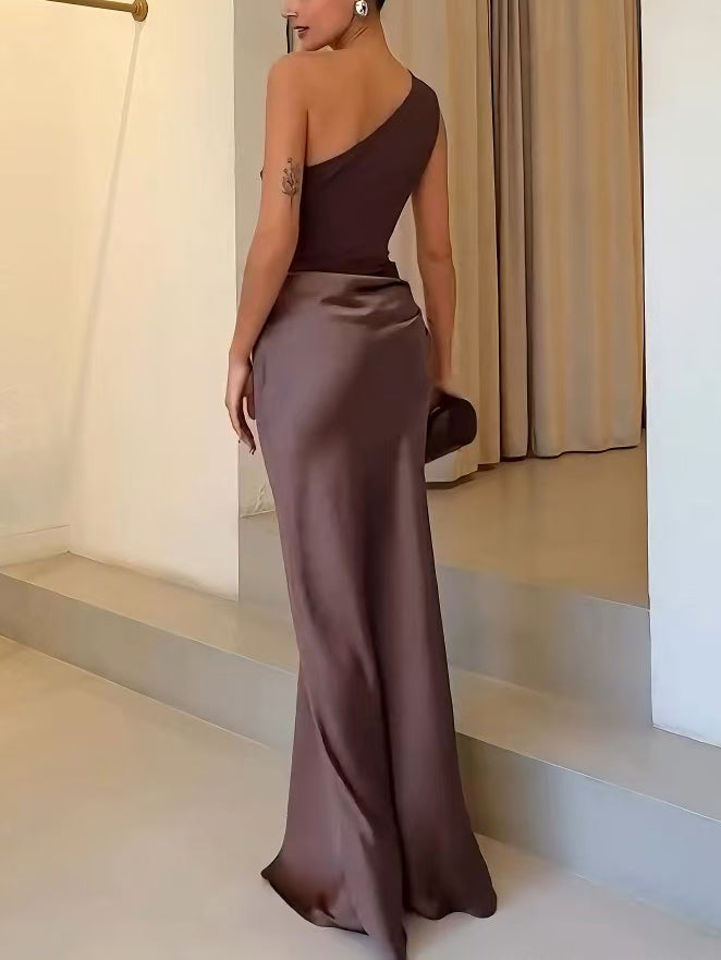 Ondine | One Shoulder Pleated Maxi Dress