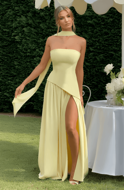 Avelorae | Strapless Slit Maxi Occasion Dress