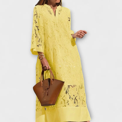Print midi dress with short sleeves