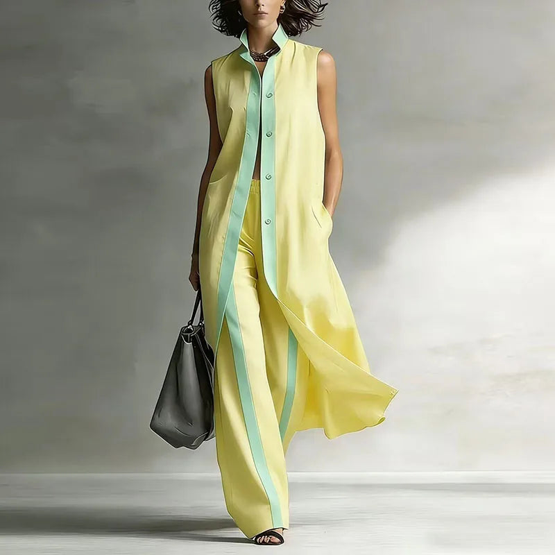 Sleeveless wide-leg co-ord set, detail view
