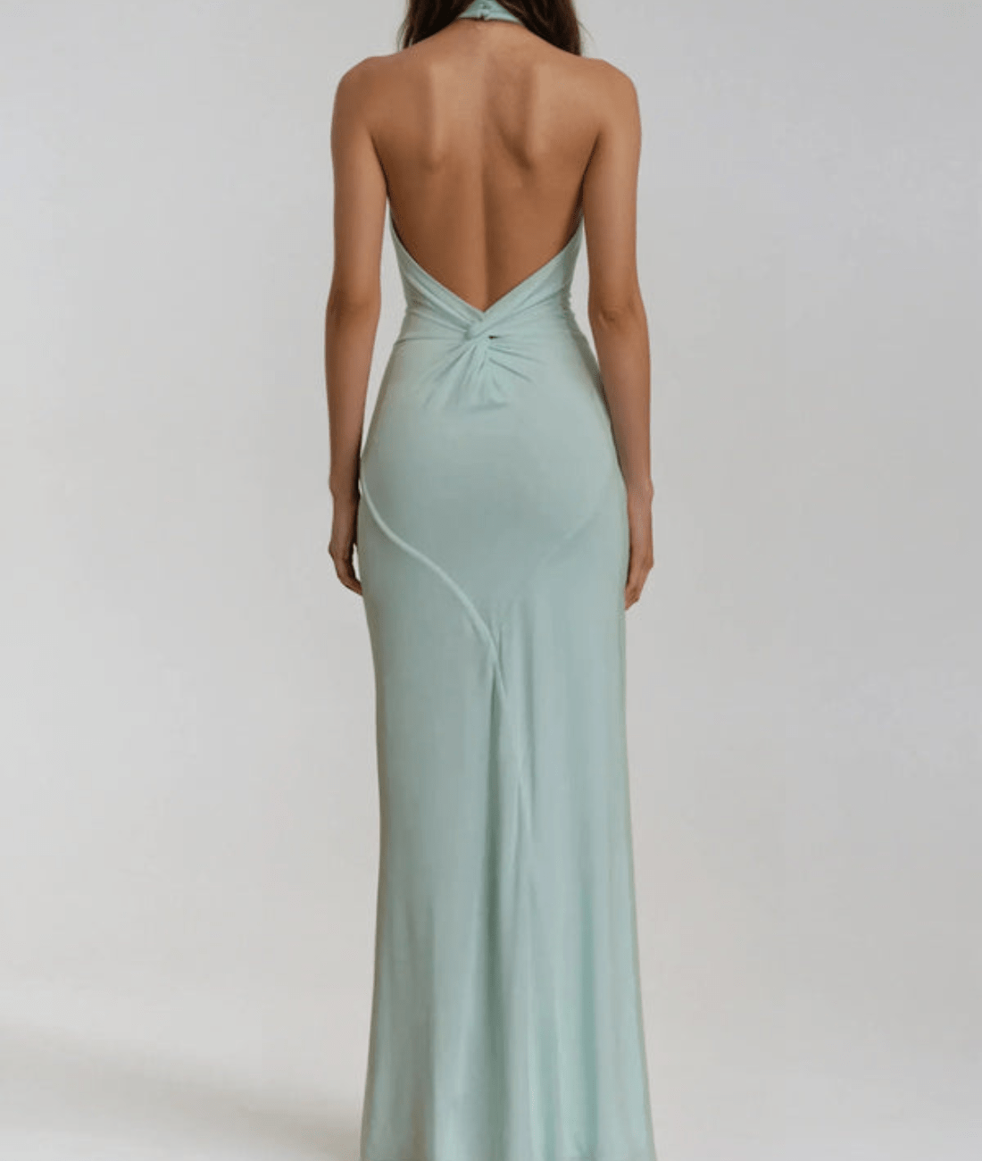 Velmora | Halter Satin Formal Maxi Dress