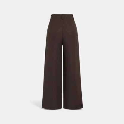 High-waist jacquard trousers, side view