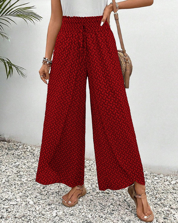 Olivia | Wide Leg Flowy Printed Pants