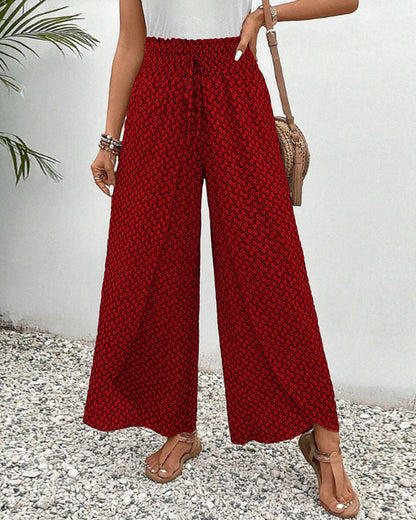 Olivia | Wide Leg Flowy Printed Pants