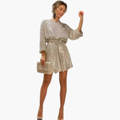 Cassia | Rhinestone Belt Mini Cocktail Dress