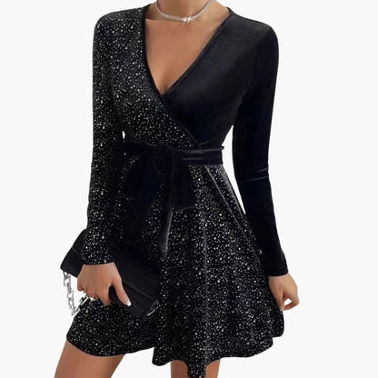 Vivara | V-Neck Cross-Front Cocktail Dress