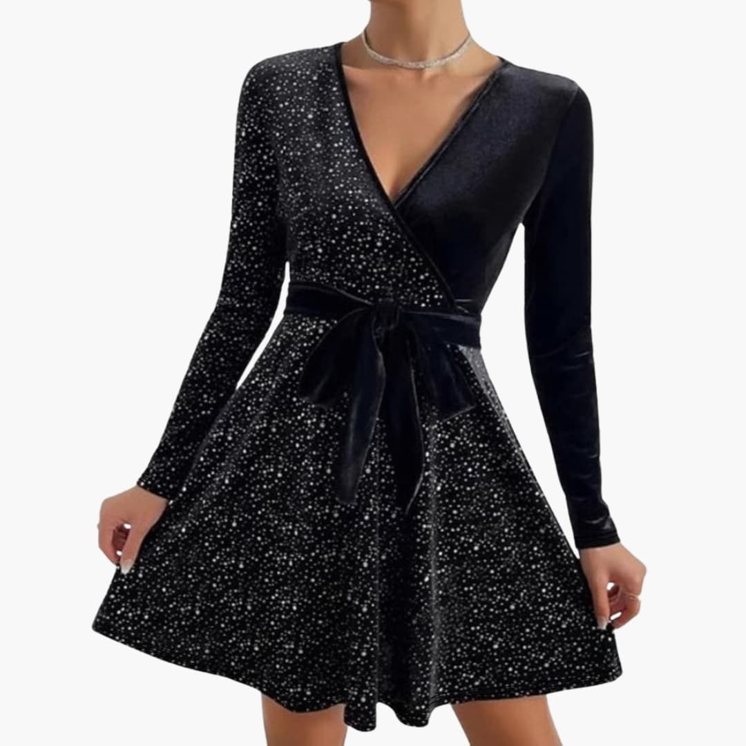 Vivara | V-Neck Cross-Front Cocktail Dress