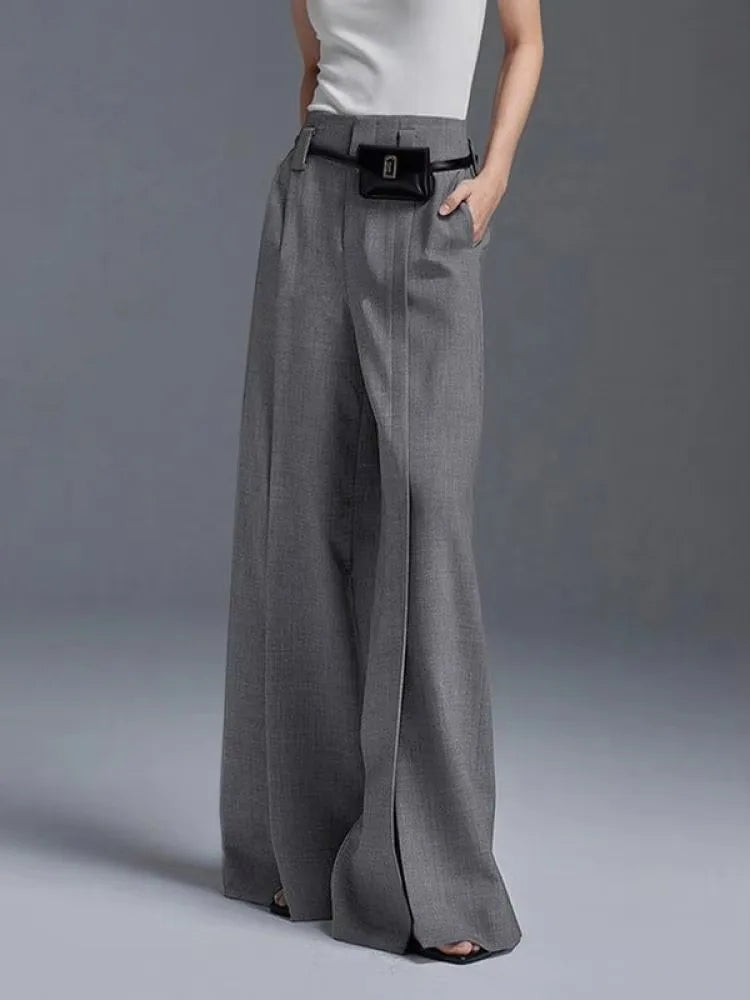 Aria pleated wide-leg trousers
