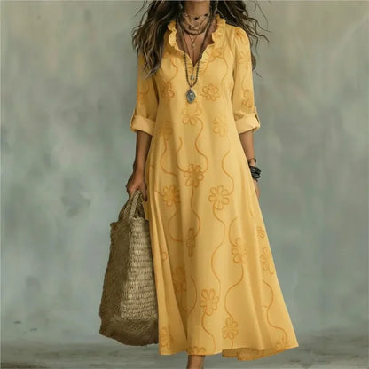 Melinda | Floral Long Sleeve Maxi Sundress