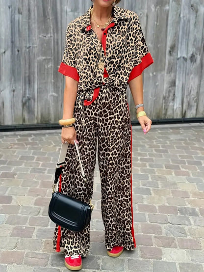 Leopard print flowing co-ord set